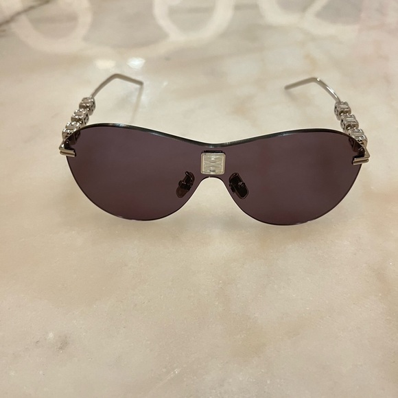 Givenchy Black and Silver Designer Sunglasses